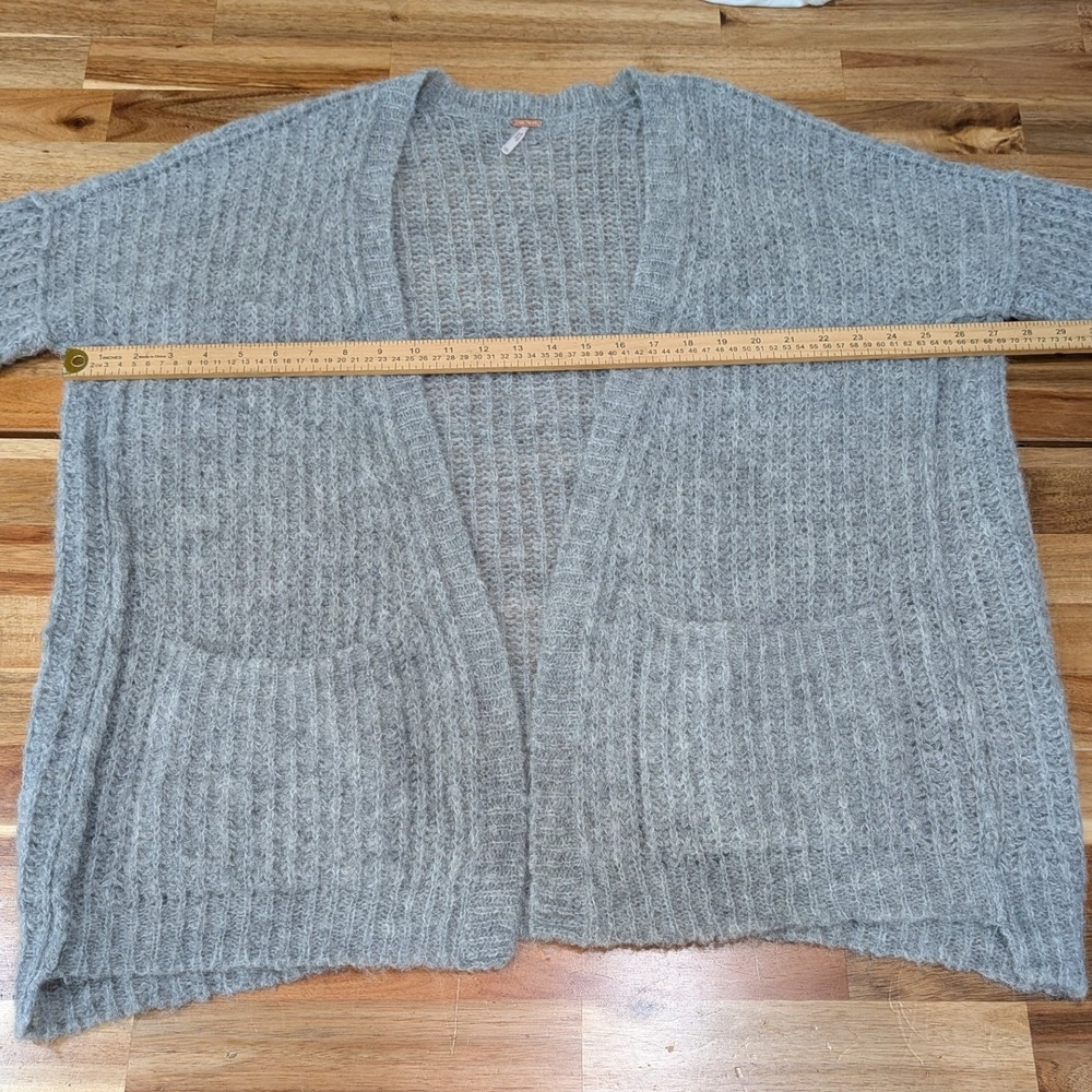 Free People Womens XS Weekend Getaway Gray Alpaca Oversized Cardigan Pockets - Picture 7 of 9